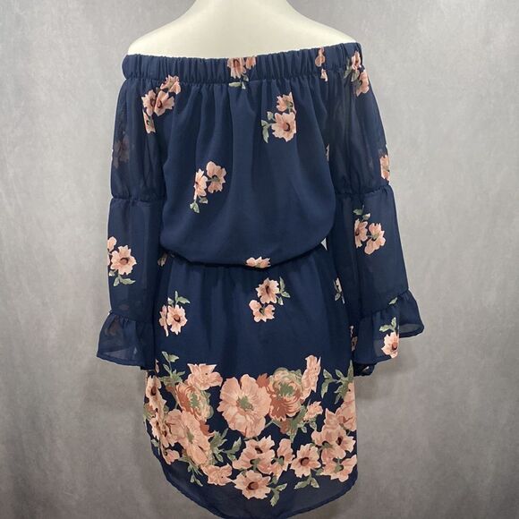 Hint of Blush Floral Off-Shoulder Mini Dress - Picture 6 of 9